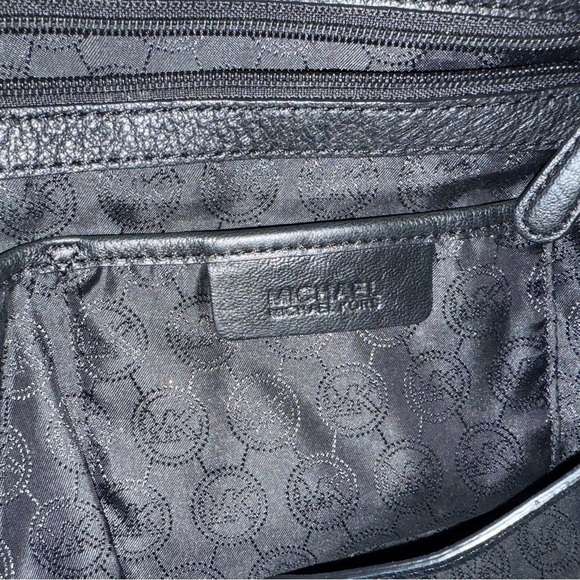 MICHAEL KORS TIPPI BLACK SLATE LEATHER LGE SATCHEL,PURSE,HAND BAG - Picture 13 of 15